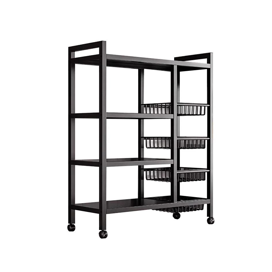 Kitchen four-layer design mobile storage rack